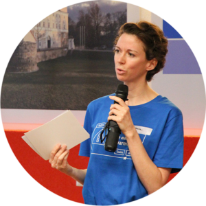 Nathalie Aubourg speaks at the Climathon 2019